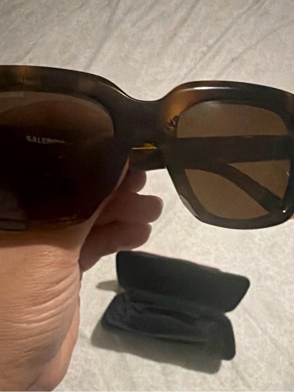 Balenciaga Brown Tortoiseshell Square Sunglasses